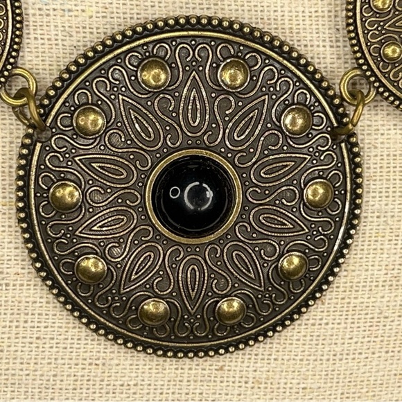 TRIBAL BOHO BOHEMIAN NECKLACE BRONZE LOOK STYLE CHAIN STYLE - Picture 10 of 14